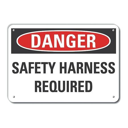 Alum Danger Safety Harness,10"x7" (1 Uni