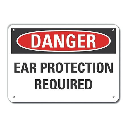 Alum Danger Ear Protection,10"x7" (1 Uni