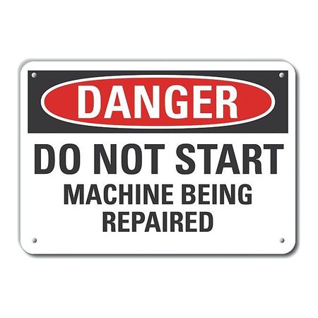 Alum Danger Do Not Start,10"x7" (1 Units