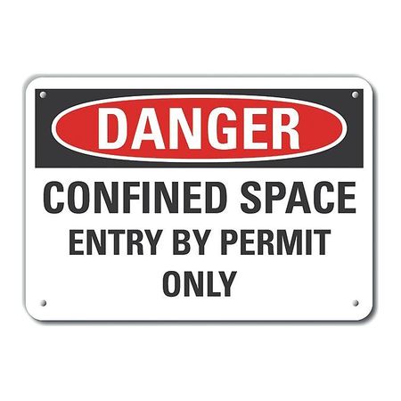 Alum Danger Confined Space,10"x7" (1 Uni