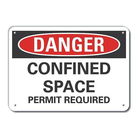 Alum Danger Confined Space,10"x7" (1 Uni