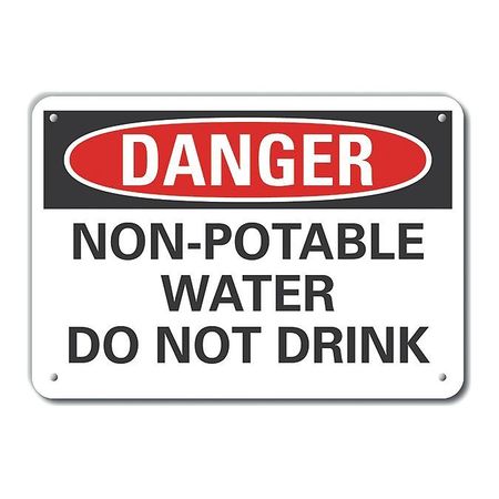 Alum Danger Non-potable Water,10"x7" (1