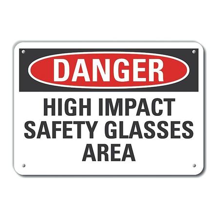 Alum Danger High Impact Safety,14"x10" (