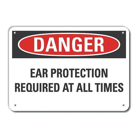 Alum Danger Ear Protection,14"x10" (1 Un