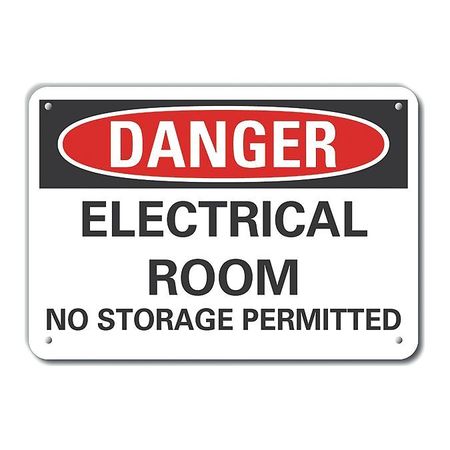 Alum Danger Electrical Room,14"x10" (1 U