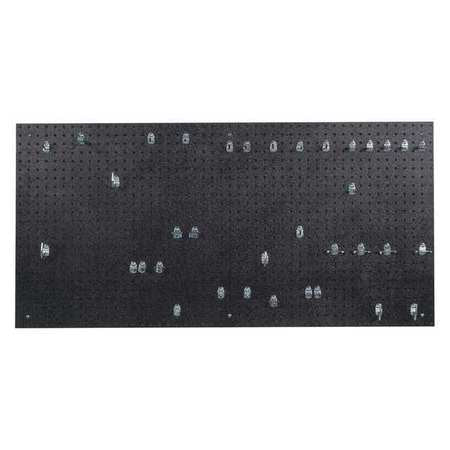 Duraboard,24 X 48 X 3/16",36 Hooks,black