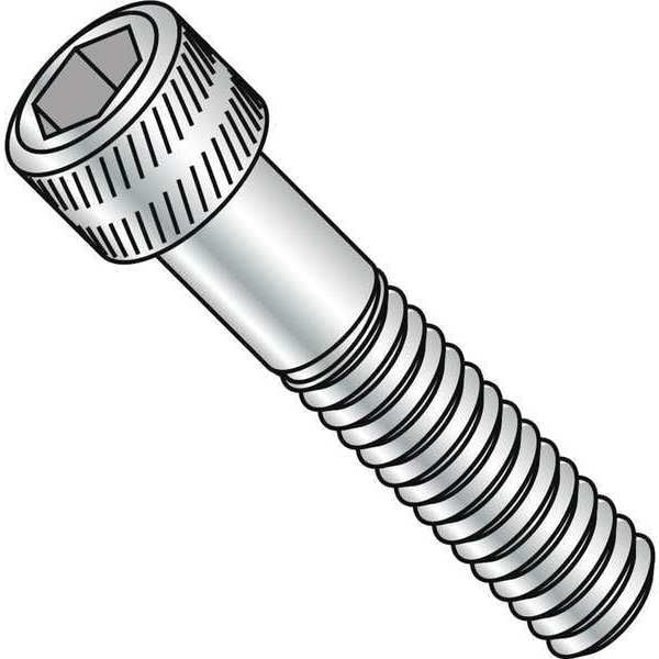 #10-24 Socket Head Cap Screw, Zinc Plated Alloy Steel, 1-1/4 in Length, 100 PK