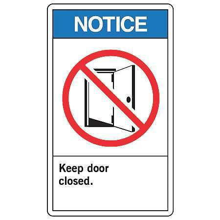 Notice Sign,14 X 10in,r, Bl And Bk/wht (