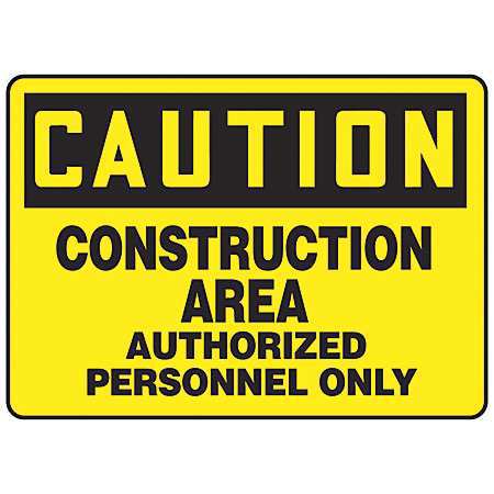 Caution Sign,10 X 14in,bk/yel,self-adh (