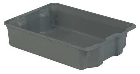 Stack And Nest Bin,25-5/16 In L,gray (1