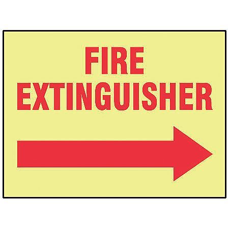 Fire Extinguisher Sign,10 X 14in,r/yel (