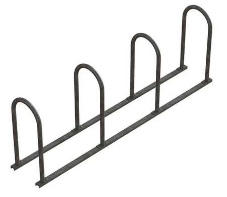 Bike Rack,2-sided,8-bike,87 In.,silver (