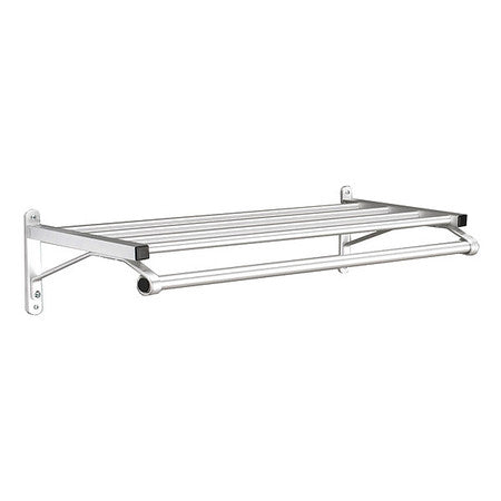 Coat Rack,1 Shelf,36 In W,satin Aluminum