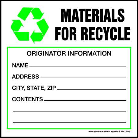 Hazardous Waste Label,4 In. H,pk100 (1 U