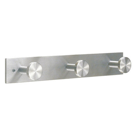 Coat Hook,3 Hooks,16 In W,satin Aluminum