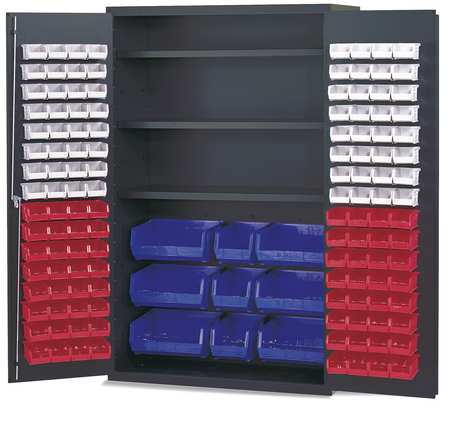 Bin Cab,louvered/shelving,78"h,48"w,24"d