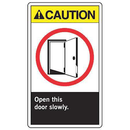 Caution Sign,14 X 10in,yel, R And Bk/wht