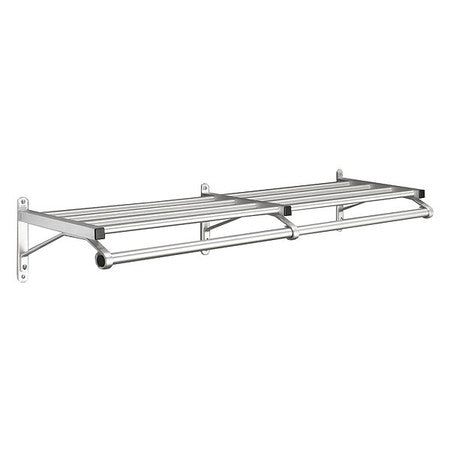 Coat Rack,1 Shelf,48 In W,satin Aluminum