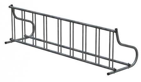 Bike Rack,1-sided,9-bike,110 In.,silver