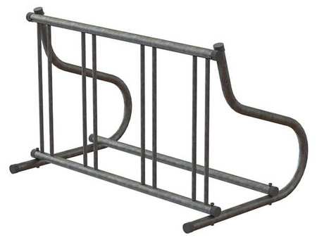 Bike Rack,1-sided,4-bike,48 In.,silver (