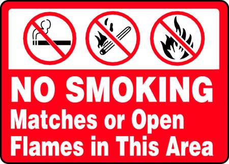 No Smoking Sign,10 X 14in,bw/r,eng,surf