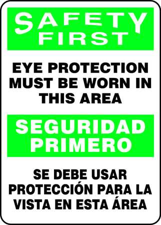 Spanish-bilingual Safety Sign,14"x10" (1