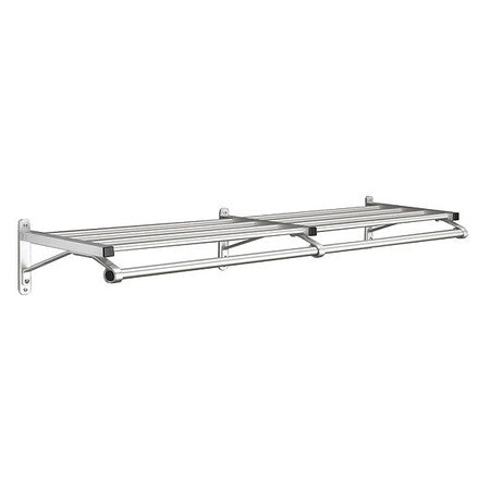 Coat Rack,1 Shelf,60 In W,satin Aluminum