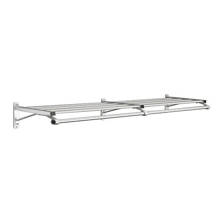 Coat Rack,1 Shelf,72 In W,satin Aluminum