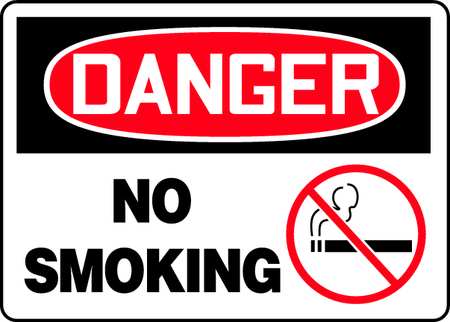 Danger No Smoking Sign,10 X 14in,eng (1