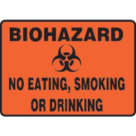 Biohazard Sign,10 X 14in,bk/orn,plstc (1