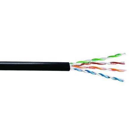 Data Cable,cat 5e,24 Awg,1000ft,black (1