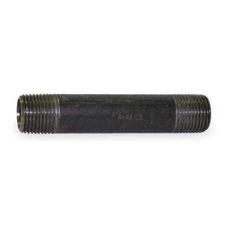 Black Pipe Nipple,threaded,1/8x1-1/2 In