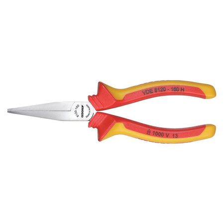 Insulated Flat Nose Pliers,6-1/4" (1 Uni