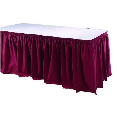 Table Skirting,13 Ft.,shirred,burgundy (