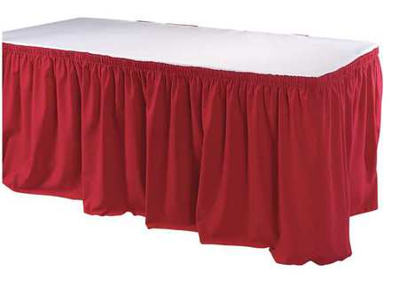 Table Skirting,21-1/2 Ft.,shirred,red (1