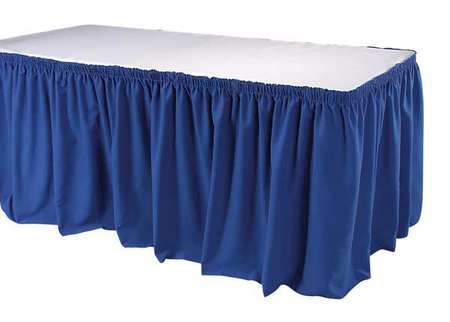 Table Skirting,17-1/2 Ft.,shirred,blue (