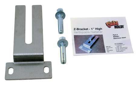 High Z-bracket,1 In,stainless Steel (1 U