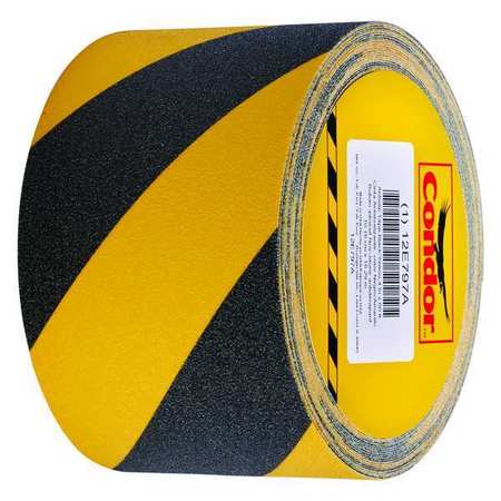 Anti-slip Tape,black/yellow,4"w, 60 Grit