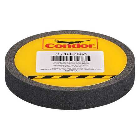 Anti-slip Tape,60ft. L,black,1"w,80 Grit