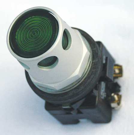 Illuminated Push Button,30mm,green,6vac