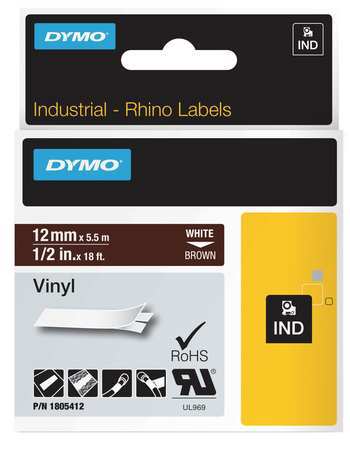 Label Tape Cartridge,vinyl,18 Ft.l,1/2"w