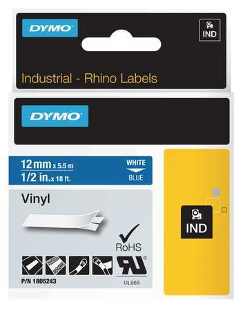 Label Tape Cartridge,vinyl,18 Ft.l,1/2"w