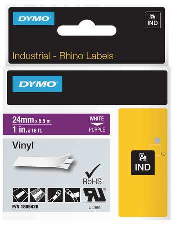 Label Tape Cartridge,vinyl,18 Ft. L,1" W