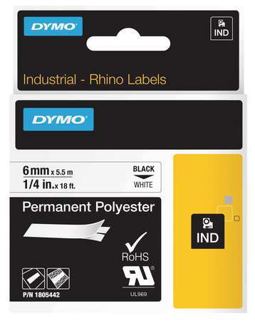 Label Tape Cartridge,18 Ft. L,1/4" W (1