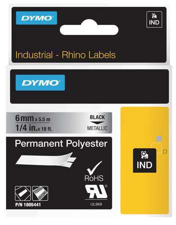 Label Tape Cartridge,18 Ft. L,1/4" W (1