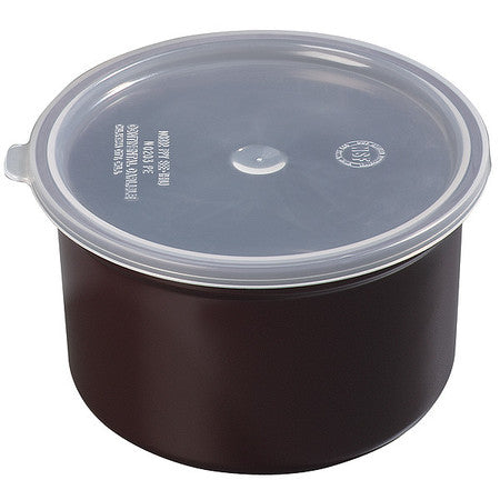 Poly-tuf Crock W/lid,1.5 Qt.,brown,pk6 (