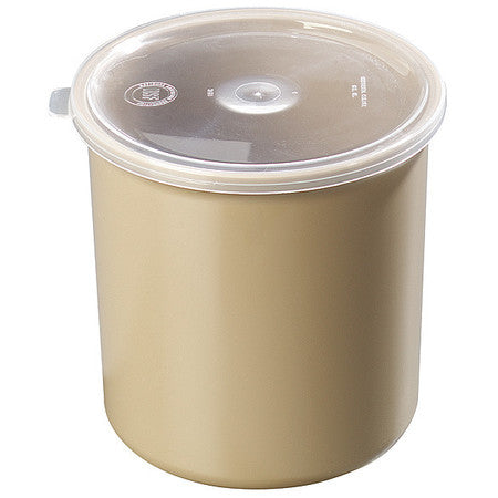 Poly-tuf Crock W/lid,1.2 Qt.,beige,pk12