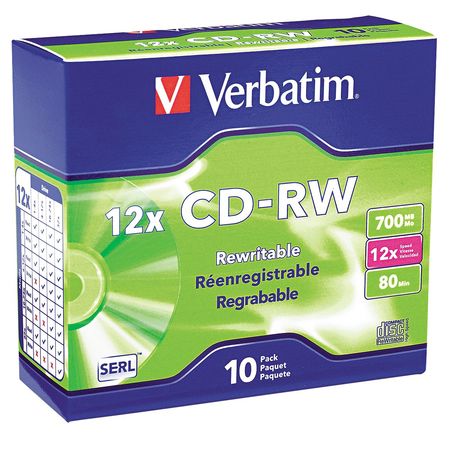 Cd-rw Disc,700 Mb,80 Min,12x,pk10 (1 Uni