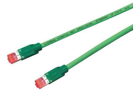 Patch Cord,cat 6a,bootless,green,6.6 Ft.