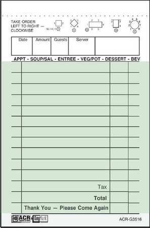 Guest Check Bond,1 Part,green,pk100 (1 U